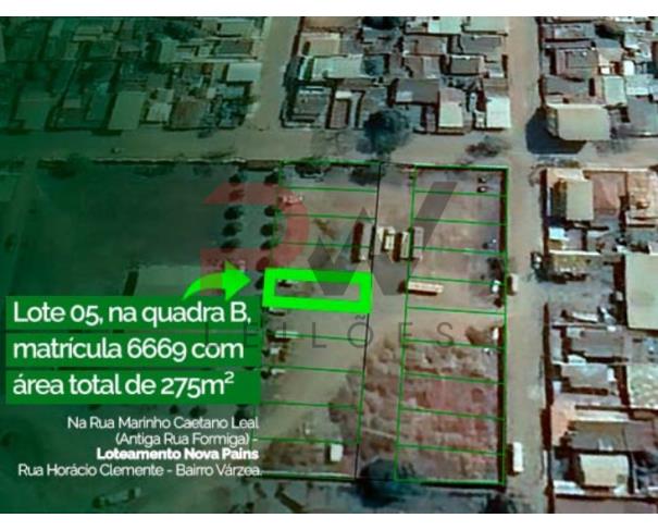 Foto de LOTE 05 - QUADRA B - MATRICULA 6669 - 275 M², Rua Marinho Caetano Leal (Antiga Rua Formiga) - Loteamento Nova Pains - Rua Horácio Clemente - Bairro Várzea, Pains/MG, NO ESTADO EM QUE SE ENCONTRA.