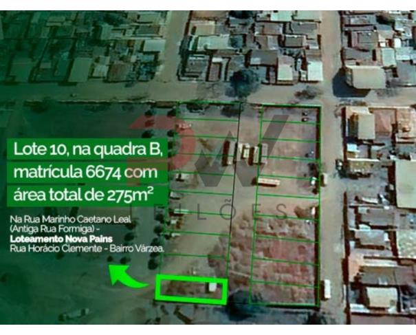 Foto de LOTE 10 - QUADRA B - MATRICULA 6674 - 275 M², Rua Marinho Caetano Leal (Antiga Rua Formiga) - Loteamento Nova Pains - Rua Horácio Clemente - Bairro Várzea, Pains/MG, NO ESTADO EM QUE SE ENCONTRA.