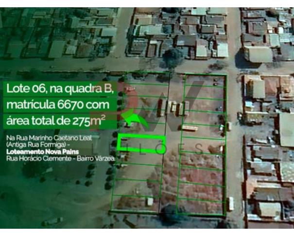 Foto de LOTE 06 - QUADRA B - MATRICULA 6670 - 275 M², Rua Marinho Caetano Leal (Antiga Rua Formiga) - Loteamento Nova Pains - Rua Horácio Clemente - Bairro Várzea, Pains/MG, NO ESTADO EM QUE SE ENCONTRA.