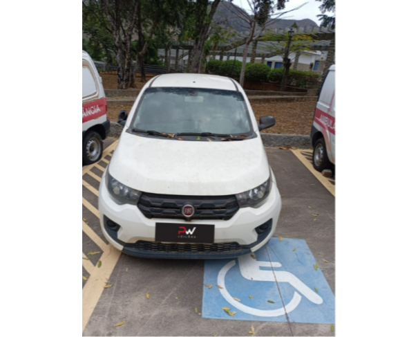 Foto de PAS/AUTOMOVEL/FIAT MOBI LIKE, ALCOOL/GASOLINA, BRANCA, 2018/2019, CHASSI: ...73735, NO ESTADO EM QUE SE ENCONRA.