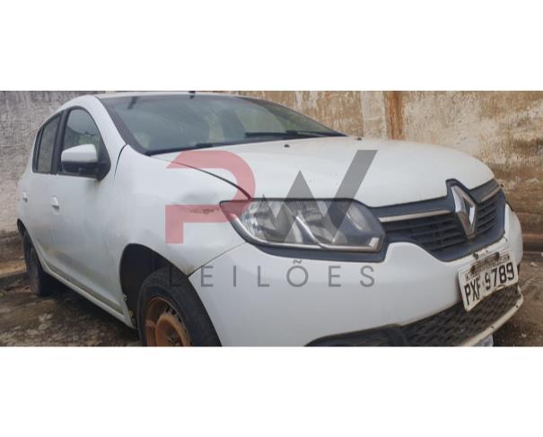 Foto de PASSAGEIRO / AUTOMOVEL RENAULT/SANDERO EXPR 16, ALCOOL/GASOLINA, 2015/2016, PLACA PXF-9789, CHASSI: 93Y5SRD64GJ195691, RENAVAM: 01075571593, NO ESTADO EM QUE SE ENCONTRA. 