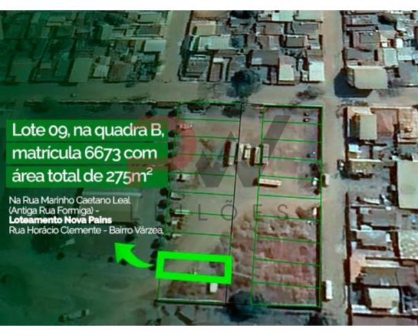 Foto de LOTE 09 - QUADRA B - MATRICULA 6673 - 275 M², Rua Marinho Caetano Leal (Antiga Rua Formiga) - Loteamento Nova Pains - Rua Horácio Clemente - Bairro Várzea, Pains/MG, NO ESTADO EM QUE SE ENCONTRA.