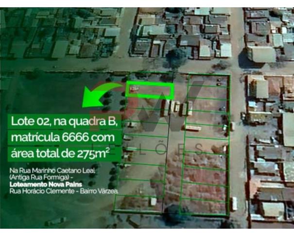 Foto de LOTE 02 - QUADRA B - MATRICULA 6666 - 275 M², Rua Marinho Caetano Leal (Antiga Rua Formiga) - Loteamento Nova Pains - Rua Horácio Clemente - Bairro Várzea, Pains/MG, NO ESTADO EM QUE SE ENCONTRA.