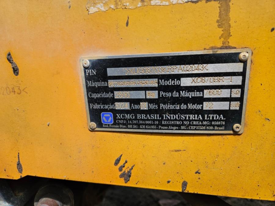 RETROESCAVADEIRA XCMG 870BR, ANO FABRICAÇÃO 2024, SÉRIE