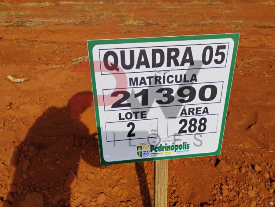 Imagem do imóvel QUADRA 05, LOTE 02, AVENIDA COMERCIAL DO VALLE, LOTEAMENTO VIA COMERCIAL DO VALLE, PEDRINÓPOLIS/MG, ÁREA DE 288,00 M². MATRÍCULA: 21390. NO ESTADO EM QUE SE ENCONTRA. Prefeitura Municipal de Pedrinópolis